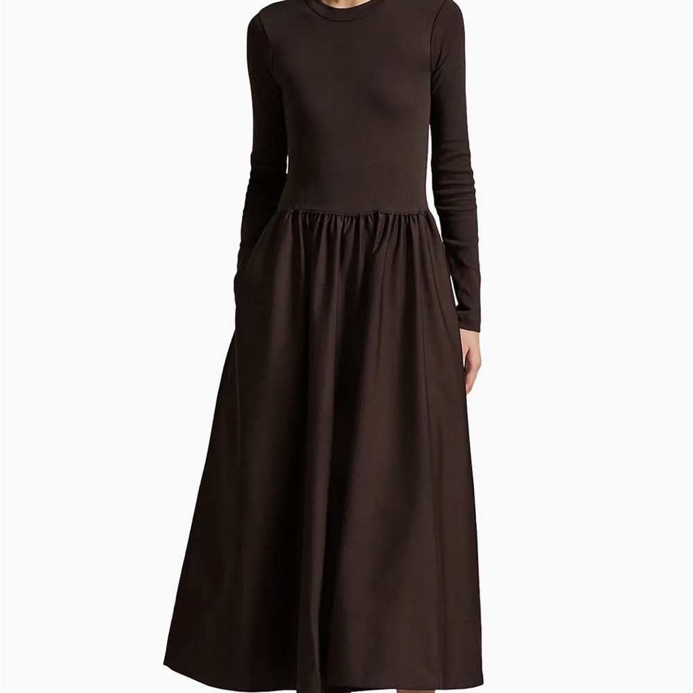 Polo Ralph Lauren Long Sleeve Cotton A-Line Midi-Dress, SMALL